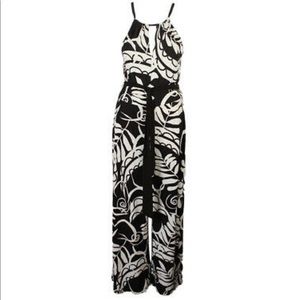 NWT Lauren Leafy Print Wide Leg Belted Jumpsuit